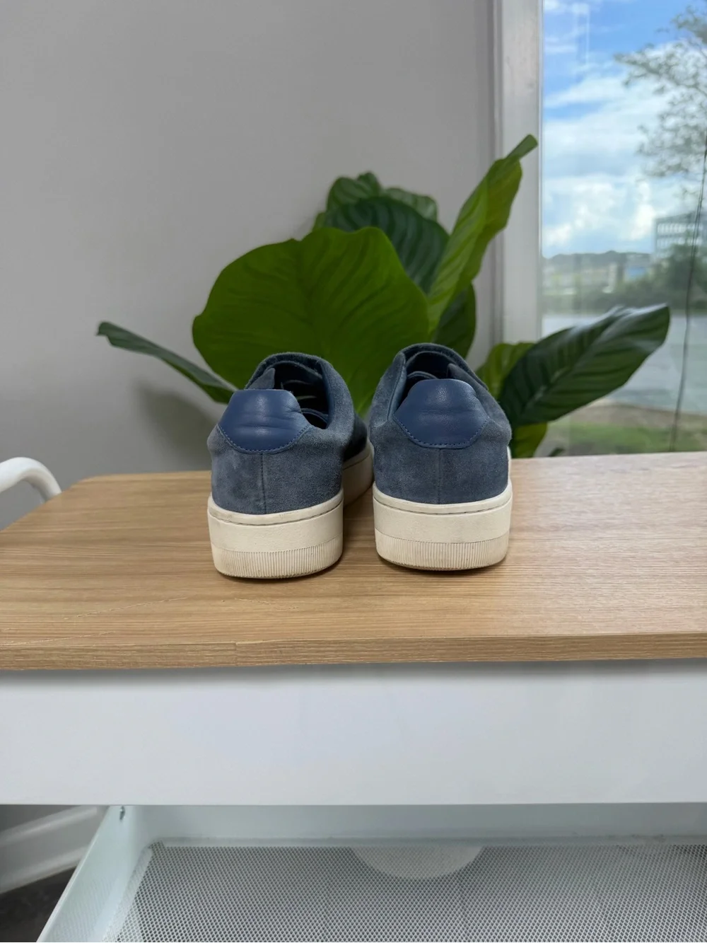 Sandro Paris Anita Dusty Blue Suede Sneakers SZ 38|7.5